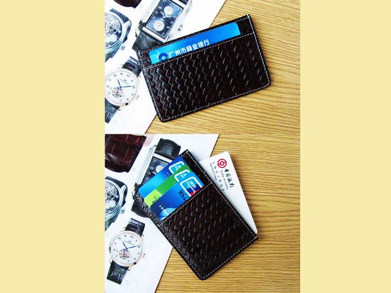 编织纹啡色卡包（JK004-2）