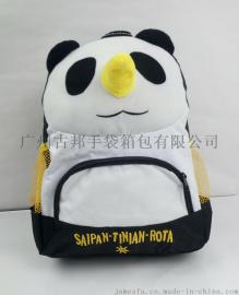 新款熊猫公子双肩包撞色卡通小双背可爱潮背包