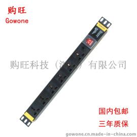 购旺（Gowone）6位2米过载保护PDU机柜插座插排插线板接线板W1